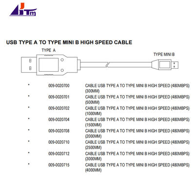 009-0020701 NCR 6683 6684 6687 2062 2064 Συγκρότημα Καλωδίου USB Type A σε Type Mini B